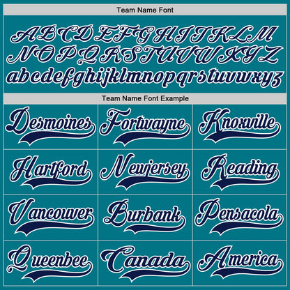 Custom Teal Navy-White Hockey Jersey - Sky-Custom