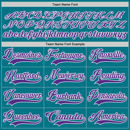 Custom Teal Purple-White Hockey Jersey - Sky-Custom