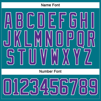 Custom Teal Purple-White Hockey Jersey - Sky-Custom