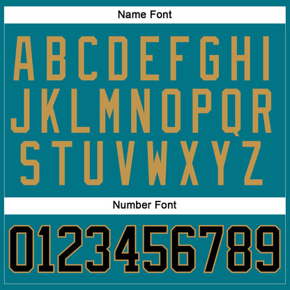 Custom Teal Black-Old Gold Hockey Jersey - Sky-Custom