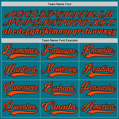 Custom Teal Orange-Black Hockey Jersey - Sky-Custom