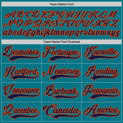 Custom Teal Navy-Orange Hockey Jersey - Sky-Custom