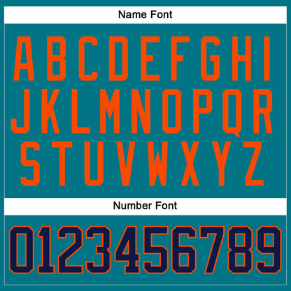 Custom Teal Navy-Orange Hockey Jersey - Sky-Custom