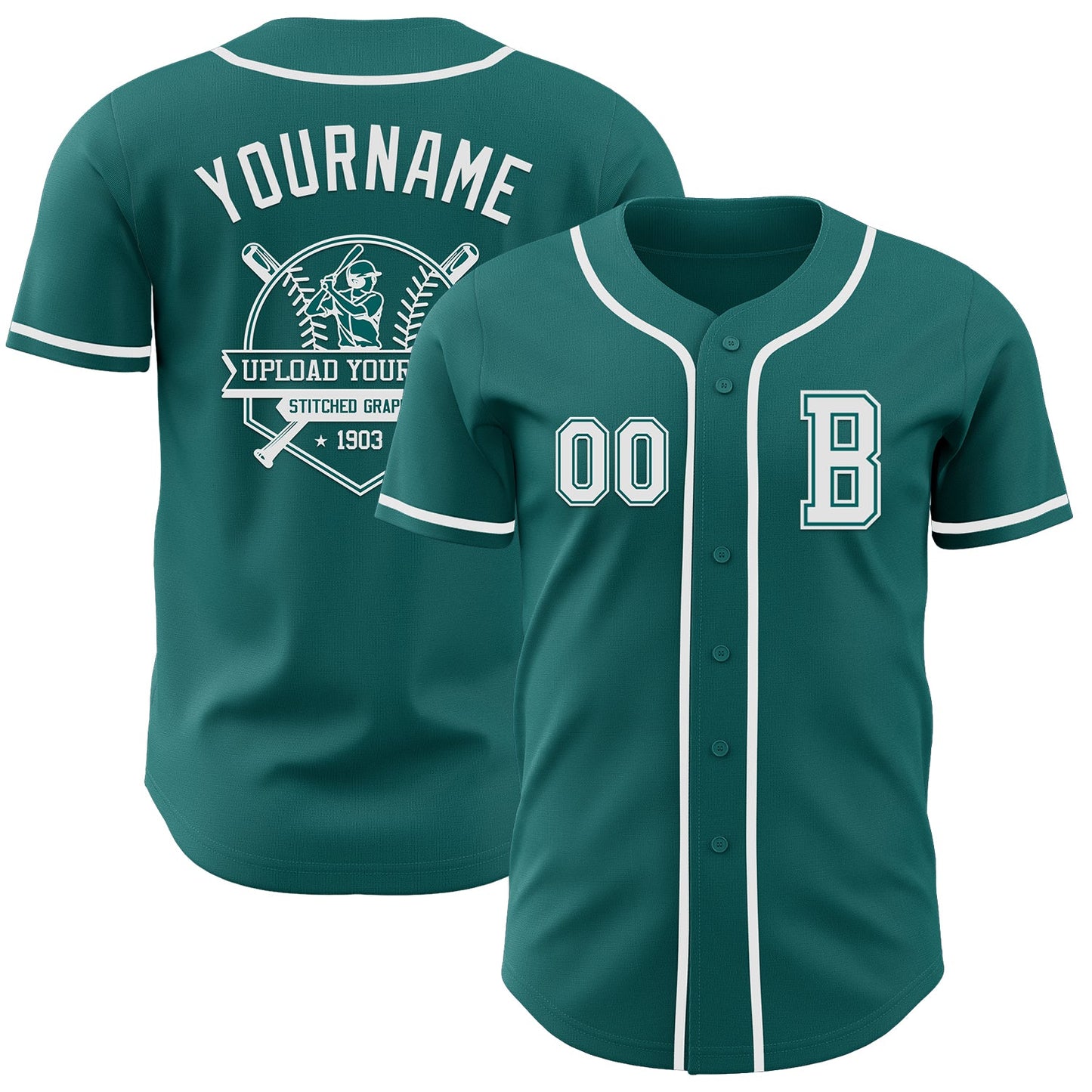 Custom Teal White Authentic Baseball Jersey - Sky-Custom