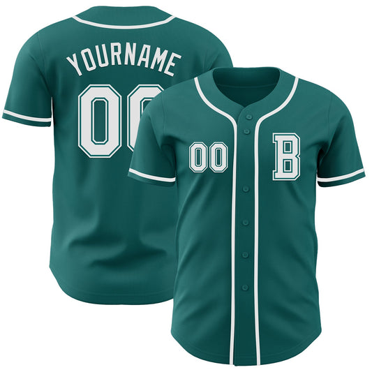 Custom Teal White Authentic Baseball Jersey - Sky-Custom