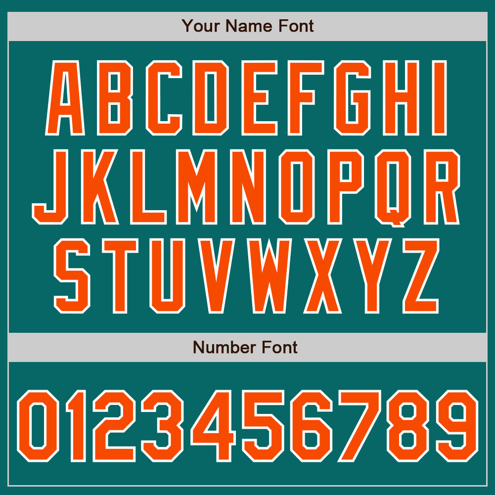 Custom Teal Orange-White Authentic Baseball Jersey - Sky-Custom