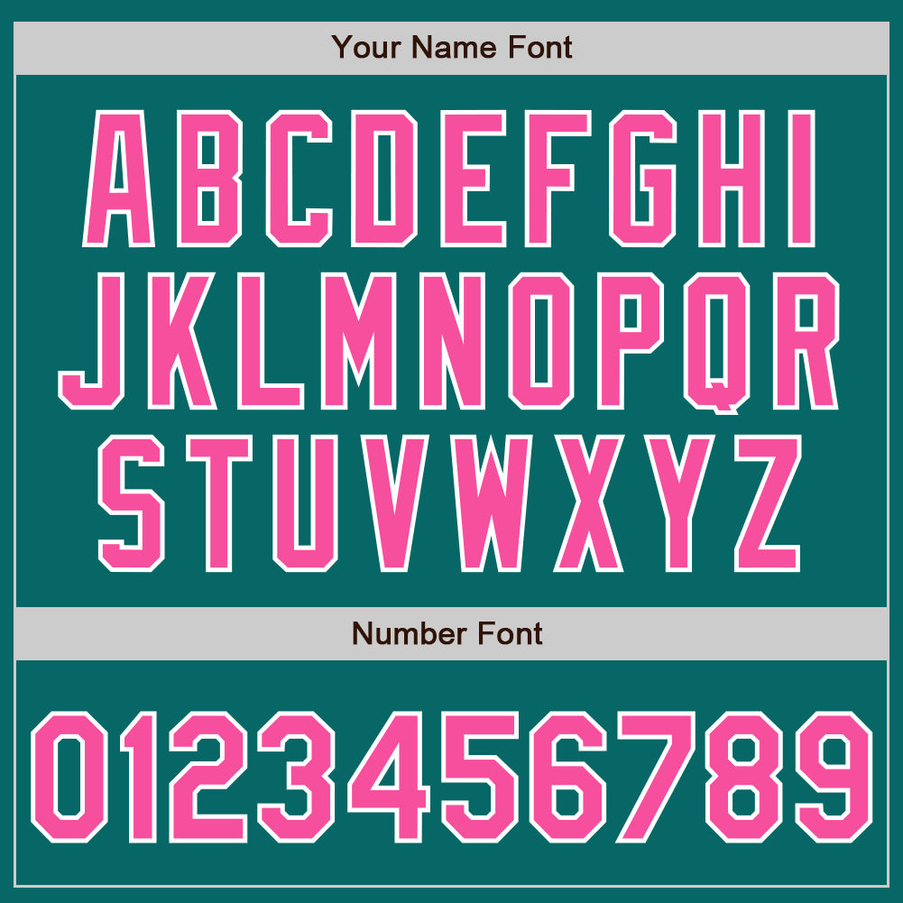 Custom Teal Pink-White Authentic Baseball Jersey - Sky-Custom