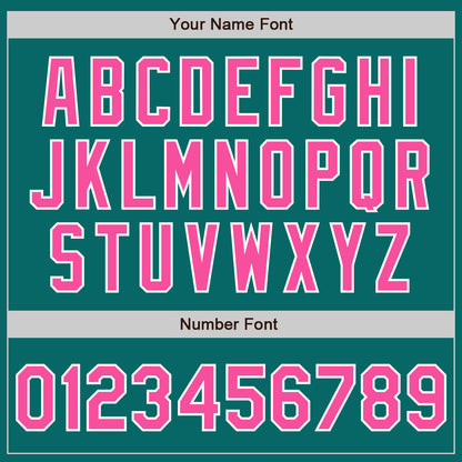 Custom Teal Pink-White Authentic Baseball Jersey - Sky-Custom