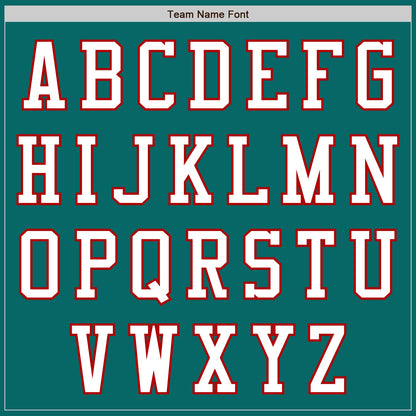 Custom Teal White-Red Authentic Baseball Jersey - Sky-Custom