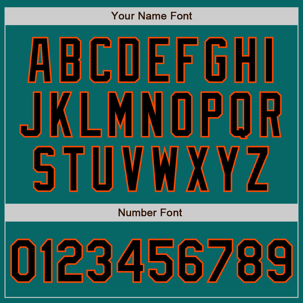Custom Teal Black-Orange Authentic Baseball Jersey - Sky-Custom