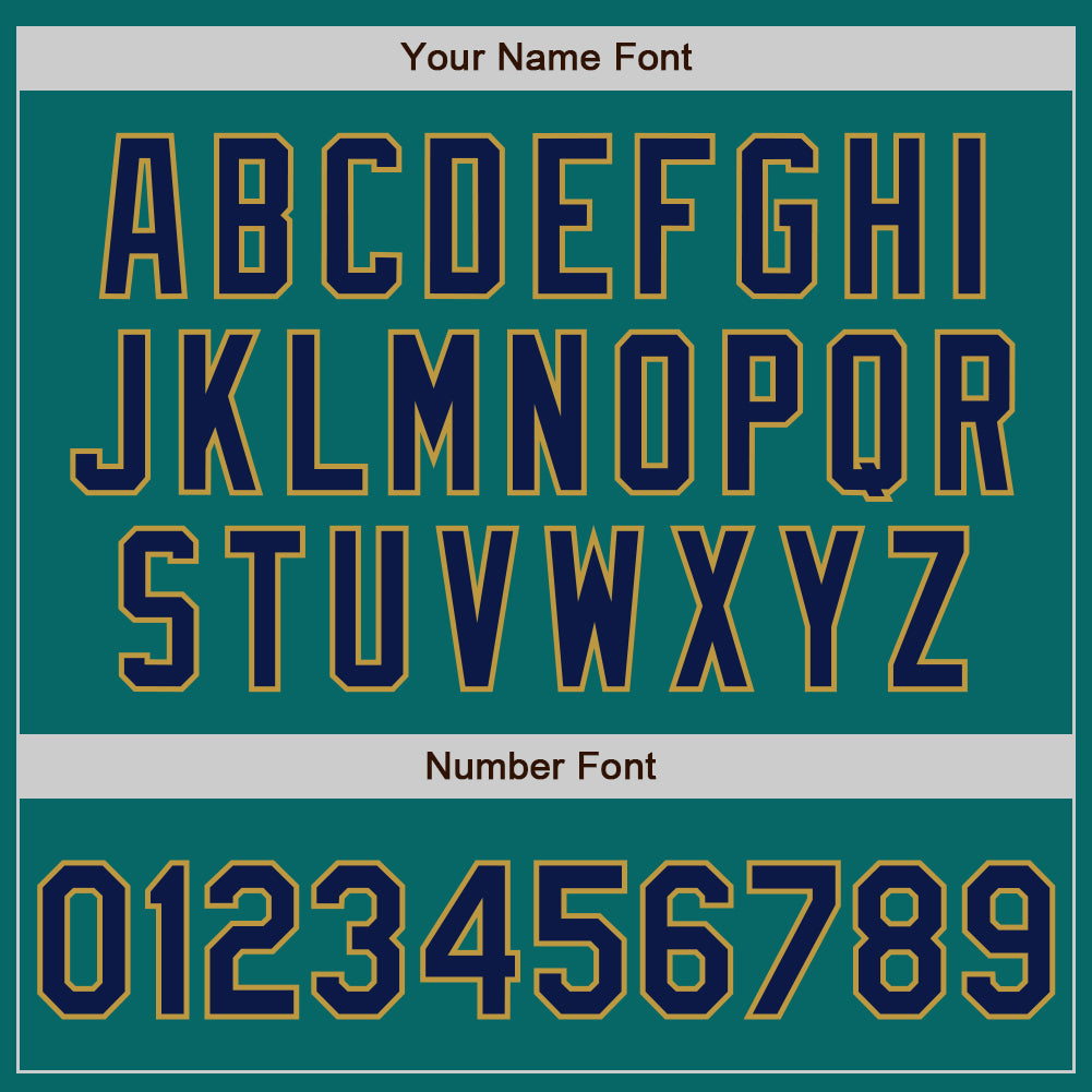 Custom Teal Navy-Old Gold Authentic Baseball Jersey - Sky-Custom