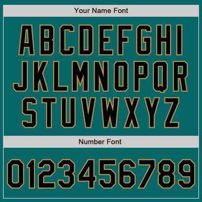 Custom Teal Black-Old Gold Authentic Baseball Jersey - Sky-Custom