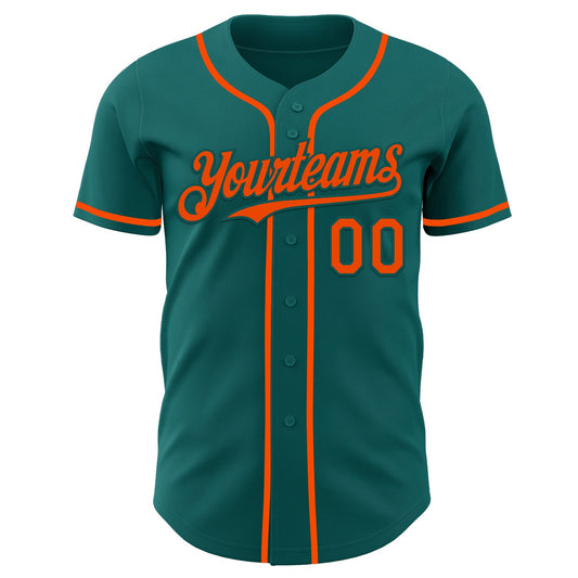 Custom Teal Orange Authentic Baseball Jersey - Sky-Custom