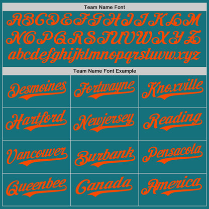 Custom Teal Orange Authentic Baseball Jersey - Sky-Custom