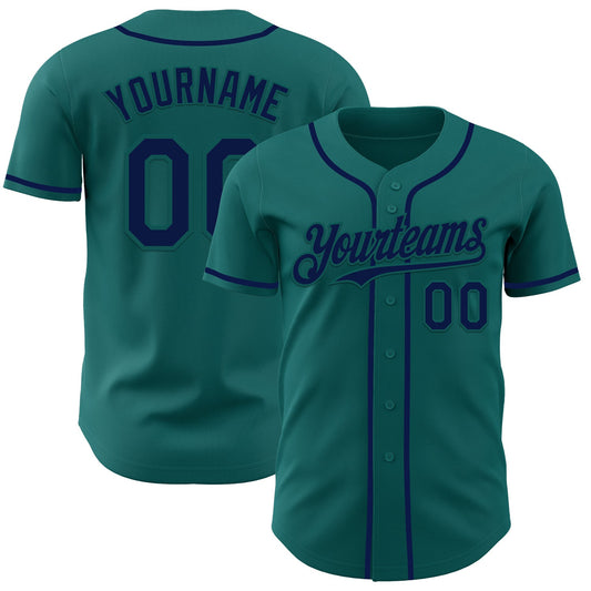 Custom Teal Navy Authentic Baseball Jersey - Sky-Custom