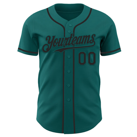 Custom Teal Black Authentic Baseball Jersey - Sky-Custom
