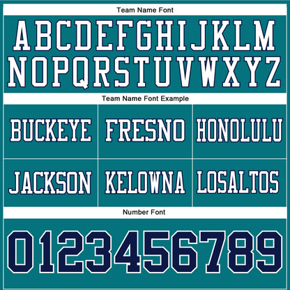 Custom Teal Navy-White Mesh Authentic Football Jersey - Sky-Custom