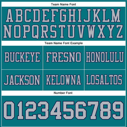 Custom Teal Gray-Navy Mesh Authentic Football Jersey - Sky-Custom