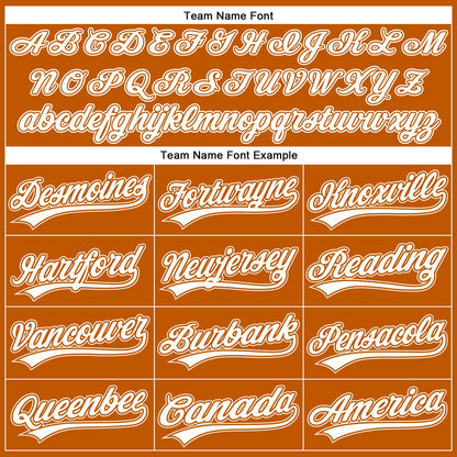Custom Texas Orange White Authentic Baseball Jersey - Sky-Custom