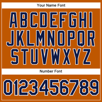 Custom Texas Orange Navy-White Authentic Baseball Jersey - Sky-Custom