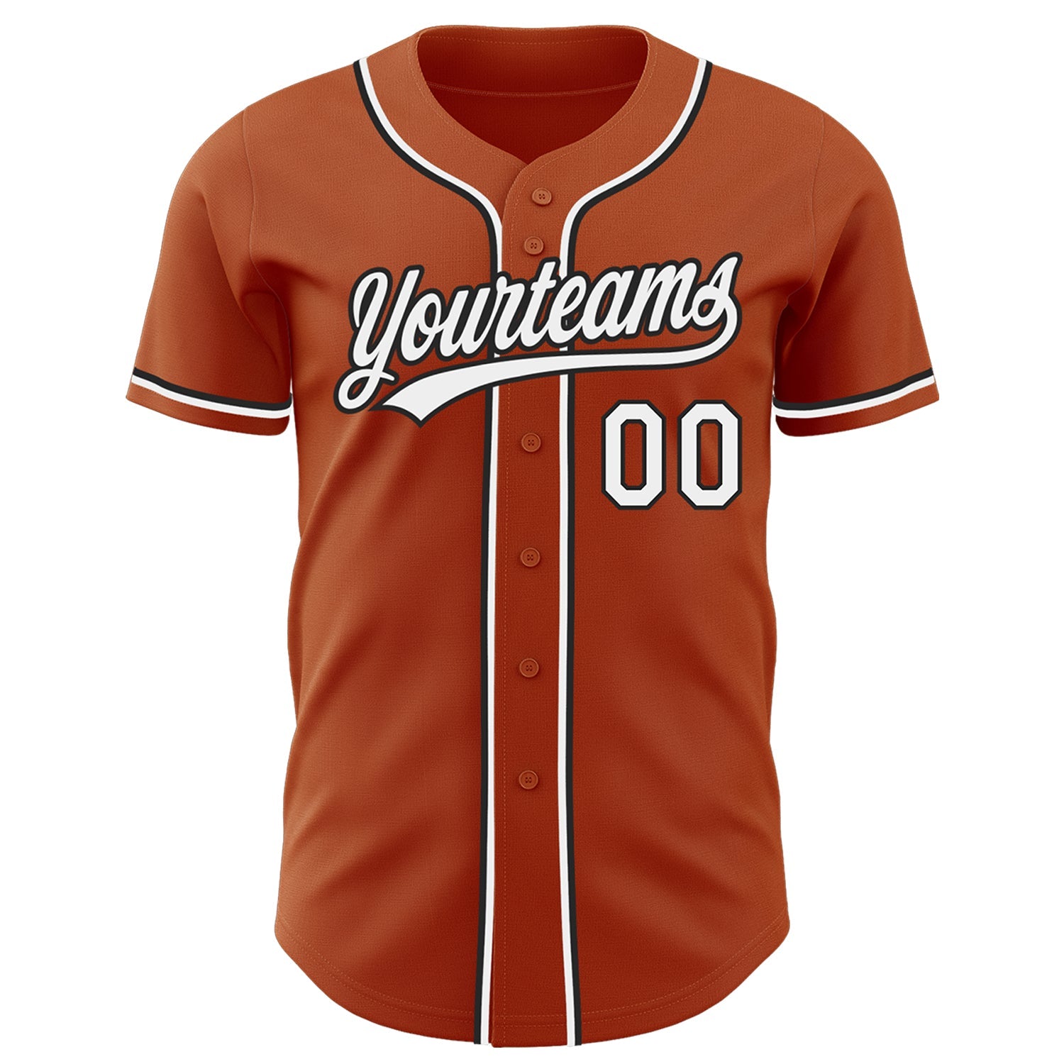 Custom Texas Orange White-Black Authentic Baseball Jersey - Sky-Custom