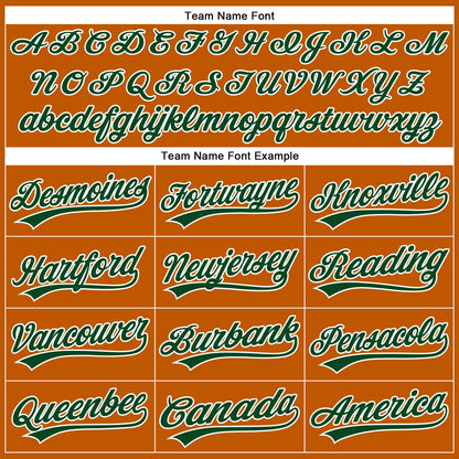 Custom Texas Orange Green-White Authentic Baseball Jersey - Sky-Custom