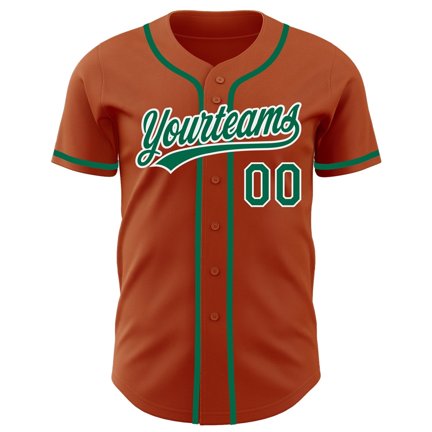 Custom Texas Orange Kelly Green-White Authentic Baseball Jersey - Sky-Custom