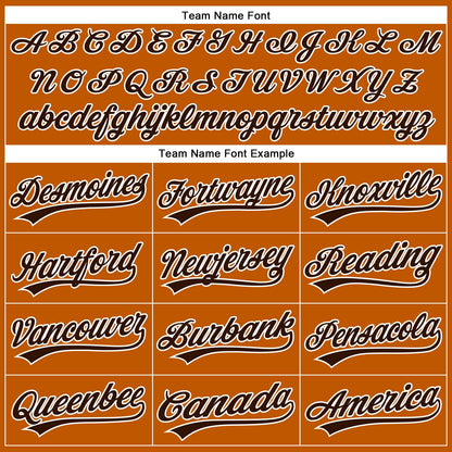 Custom Texas Orange Brown-White Authentic Baseball Jersey - Sky-Custom