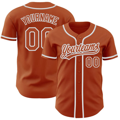 Custom Texas Orange White-Gray Authentic Baseball Jersey - Sky-Custom