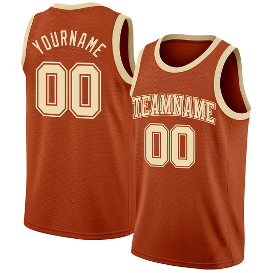 Custom Texas Orange Cream Authentic Basketball Jersey - Sky-Custom