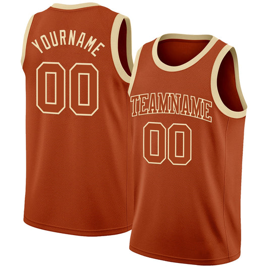 Custom Texas Orange Cream Authentic Basketball Jersey - Sky-Custom