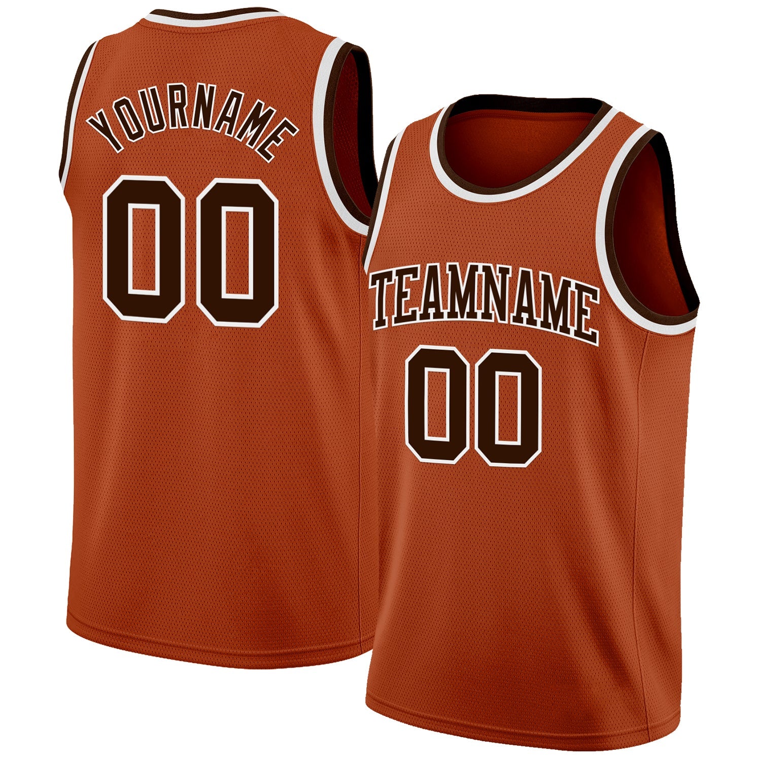 Custom Texas Orange Brown-White Authentic Basketball Jersey - Sky-Custom