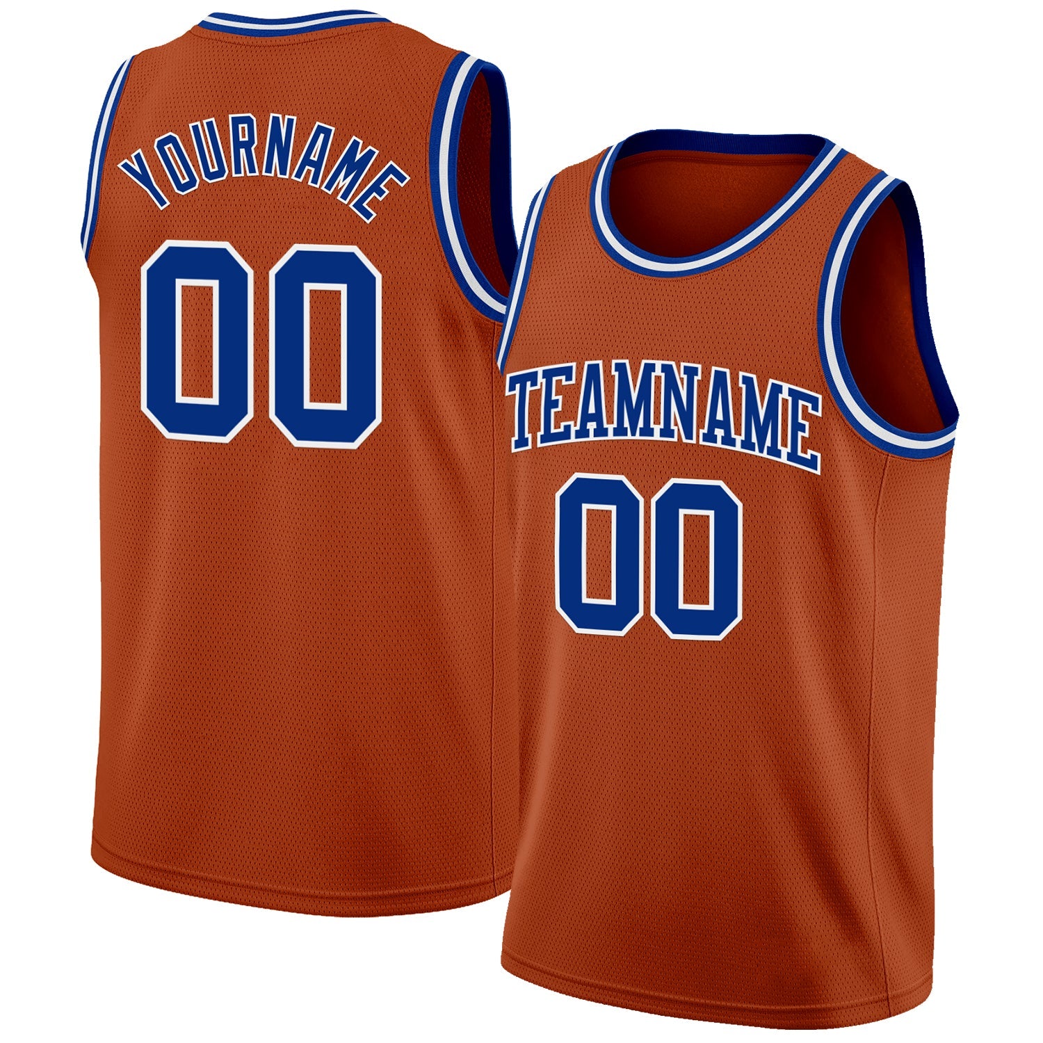 Custom Texas Orange Royal-White Authentic Basketball Jersey - Sky-Custom