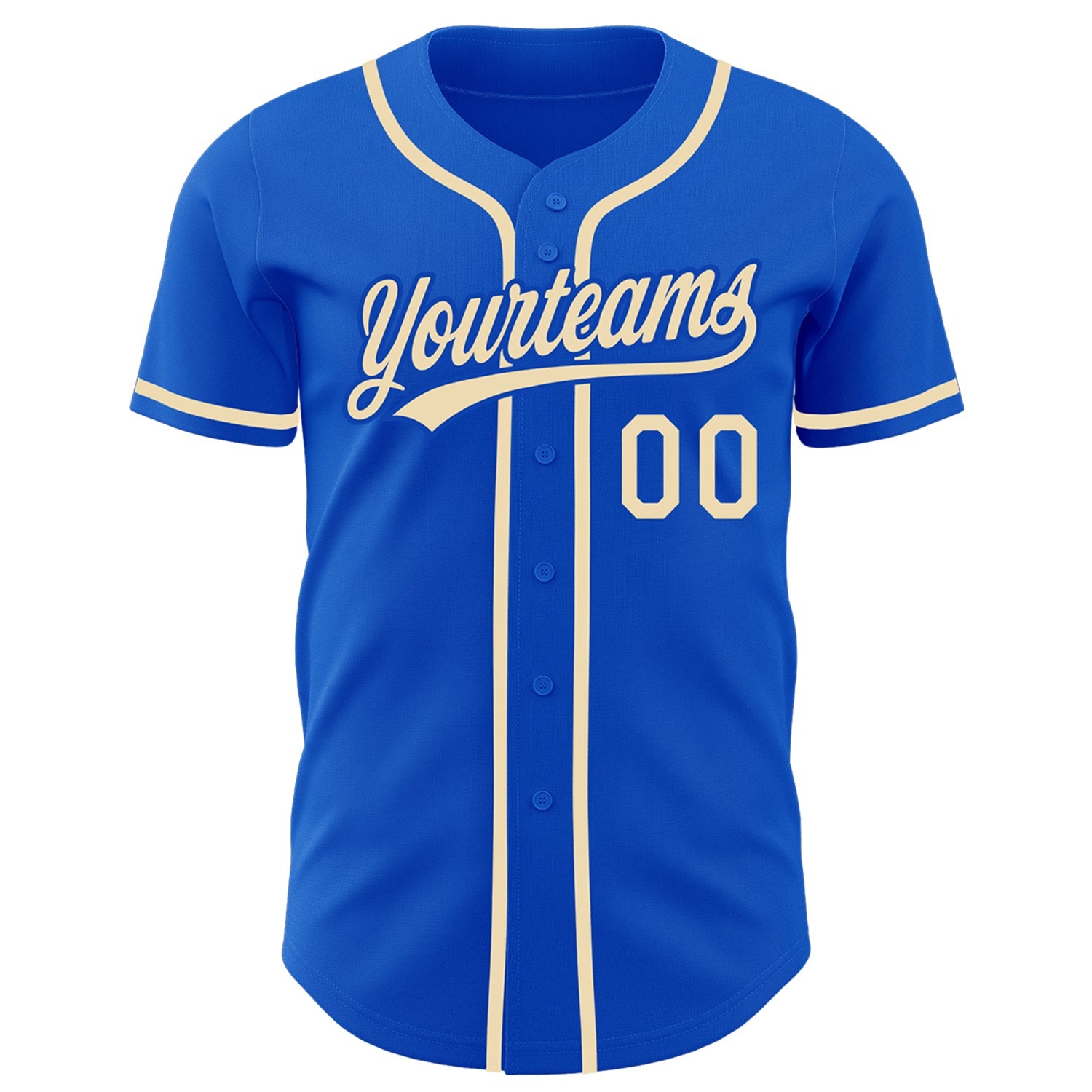 Custom Thunder Blue City Cream Authentic Baseball Jersey - Sky-Custom