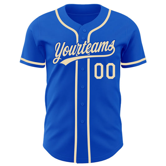 Custom Thunder Blue City Cream Authentic Baseball Jersey - Sky-Custom