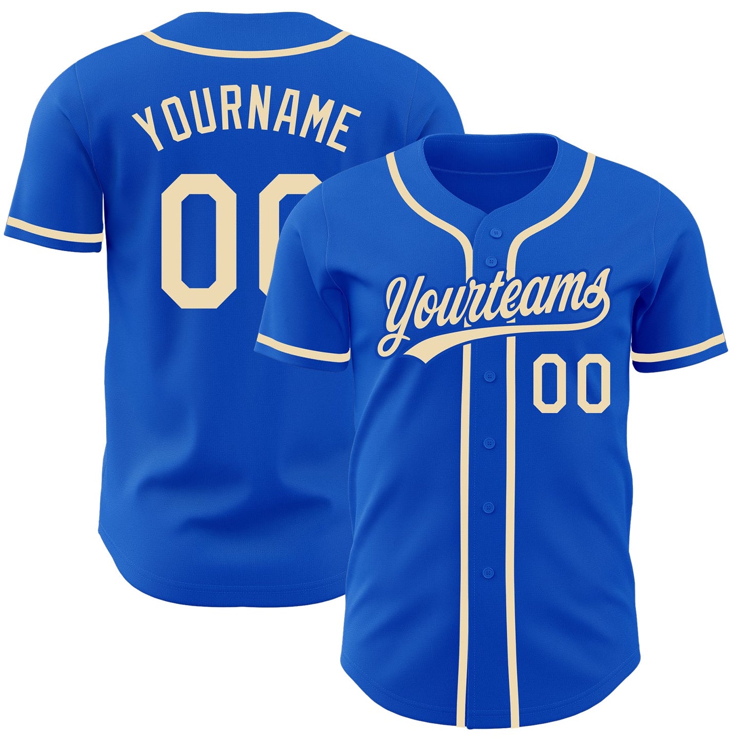 Custom Thunder Blue City Cream Authentic Baseball Jersey - Sky-Custom