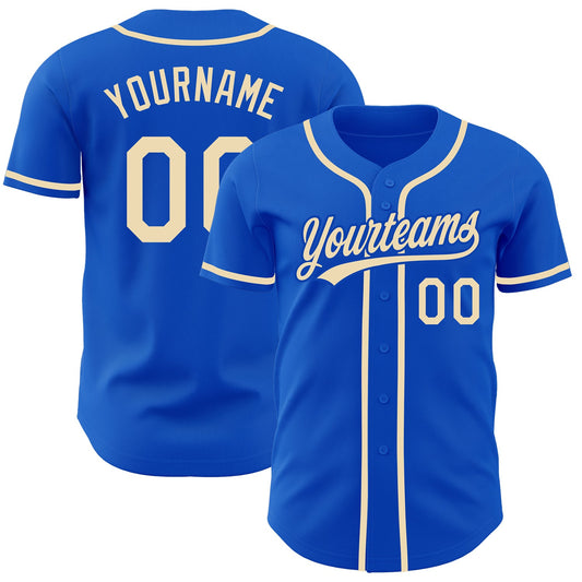 Custom Thunder Blue City Cream Authentic Baseball Jersey - Sky-Custom