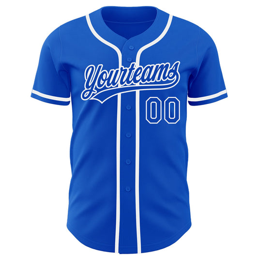 Custom Thunder Blue White Authentic Baseball Jersey - Sky-Custom