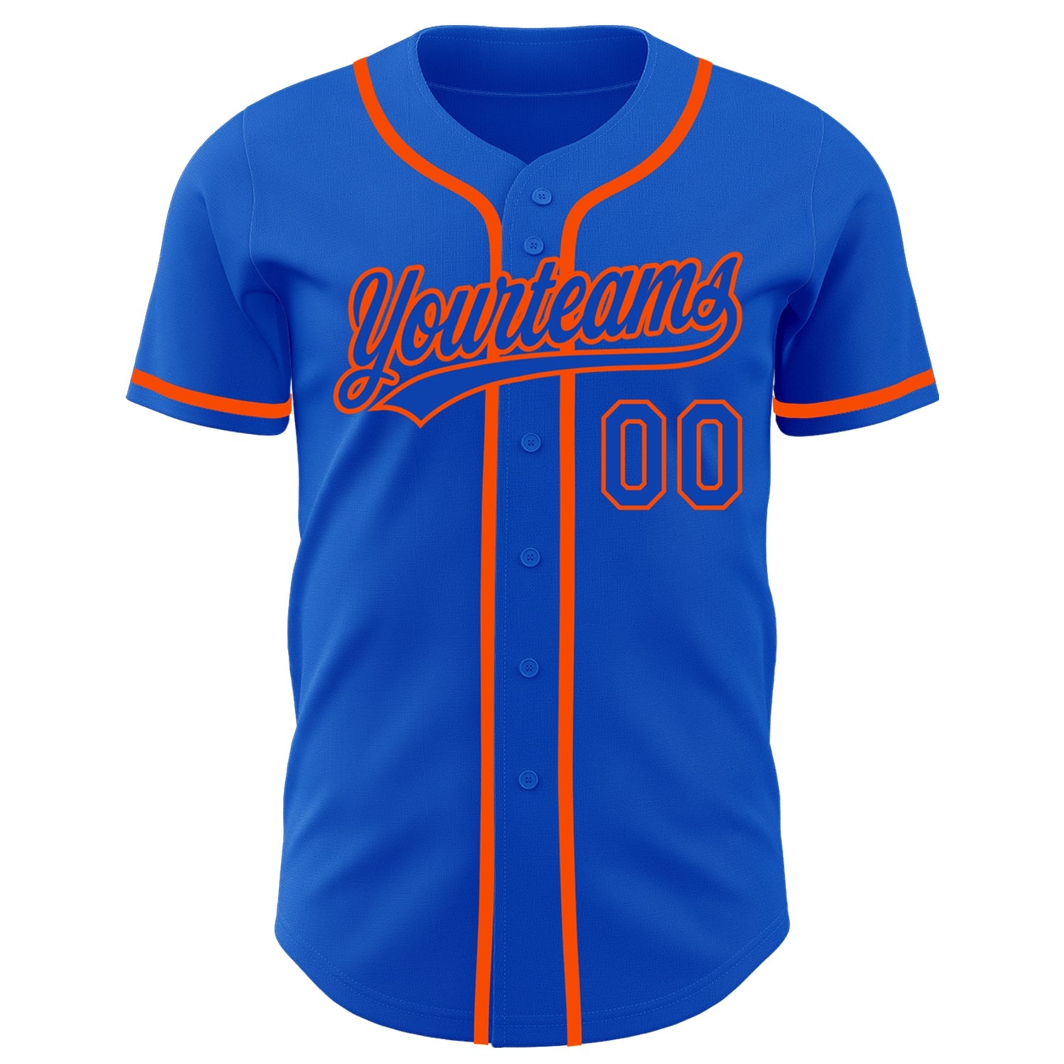 Custom Thunder Blue Orange Authentic Baseball Jersey - Sky-Custom