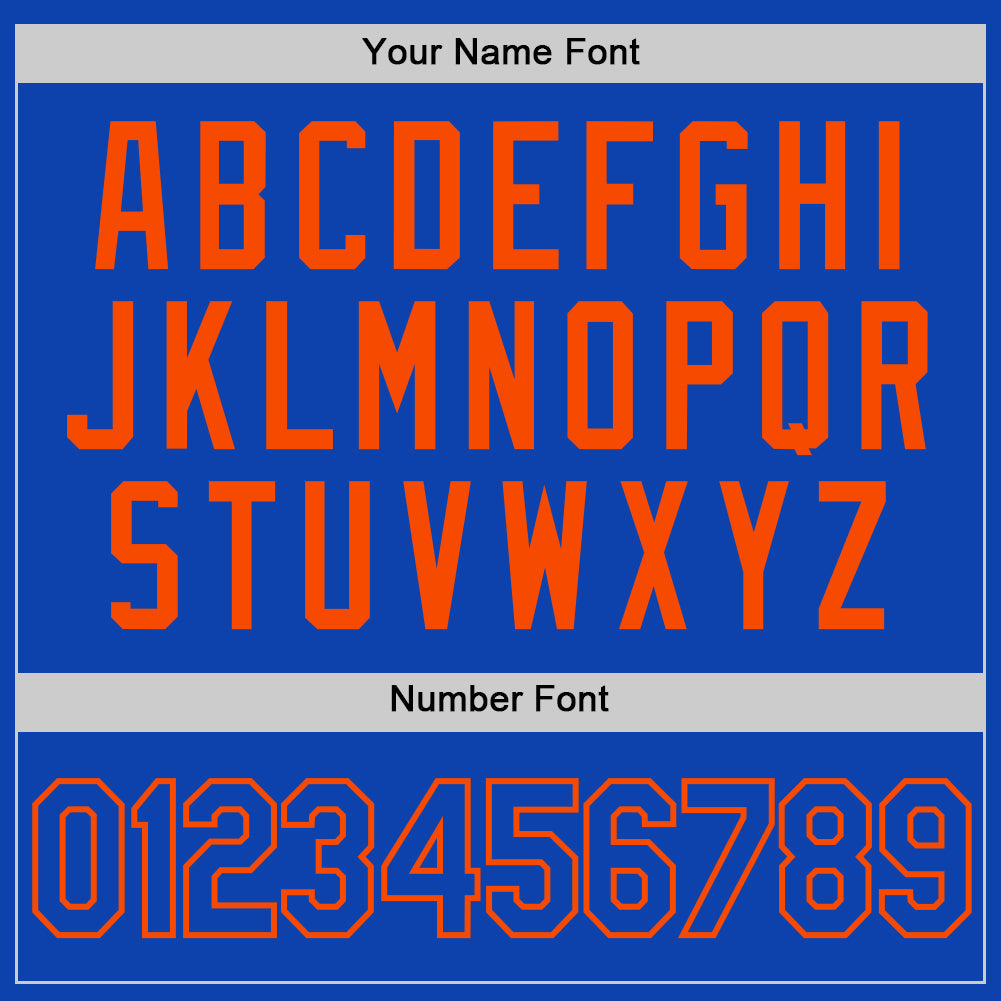 Custom Thunder Blue Orange Authentic Baseball Jersey - Sky-Custom