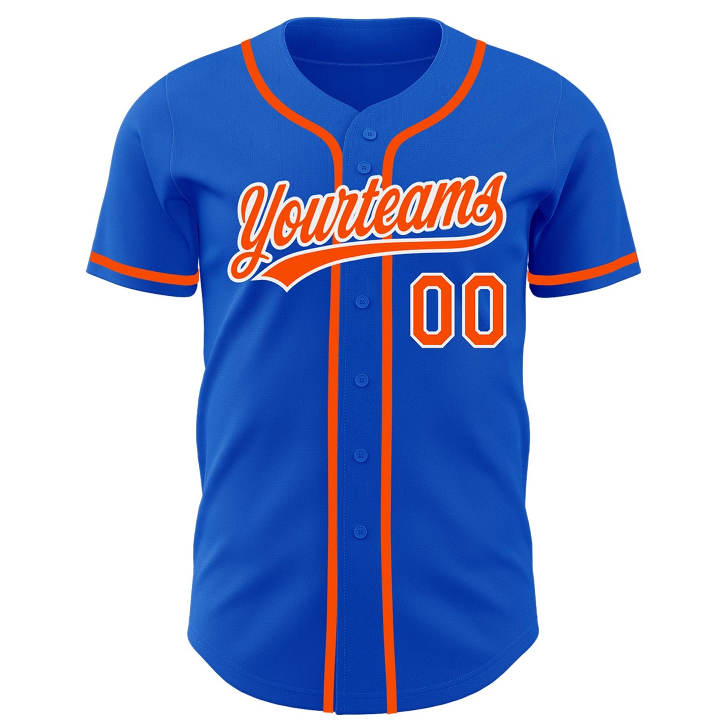 Custom Thunder Blue Orange-White Authentic Baseball Jersey - Sky-Custom