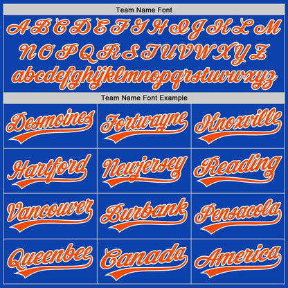 Custom Thunder Blue Orange-White Authentic Baseball Jersey - Sky-Custom
