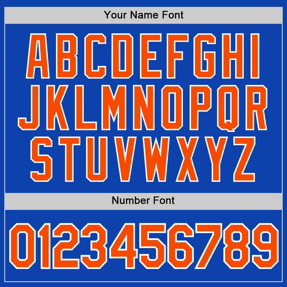 Custom Thunder Blue Orange-White Authentic Baseball Jersey - Sky-Custom