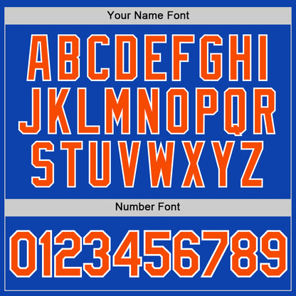 Custom Thunder Blue Orange-White Authentic Baseball Jersey - Sky-Custom