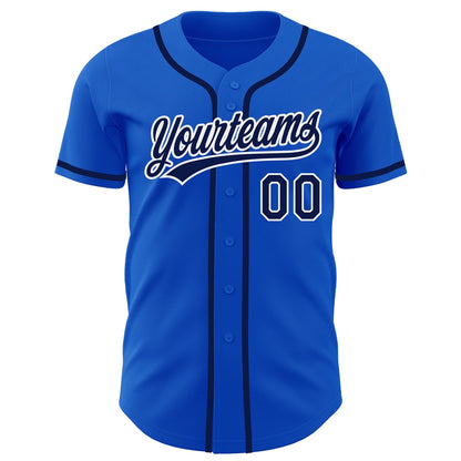 Custom Thunder Blue Navy-White Authentic Baseball Jersey - Sky-Custom