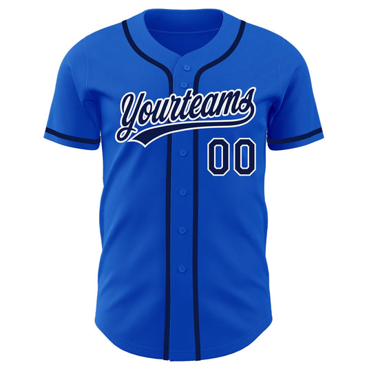 Custom Thunder Blue Navy-White Authentic Baseball Jersey - Sky-Custom