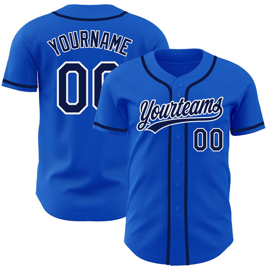 Custom Thunder Blue Navy-White Authentic Baseball Jersey - Sky-Custom