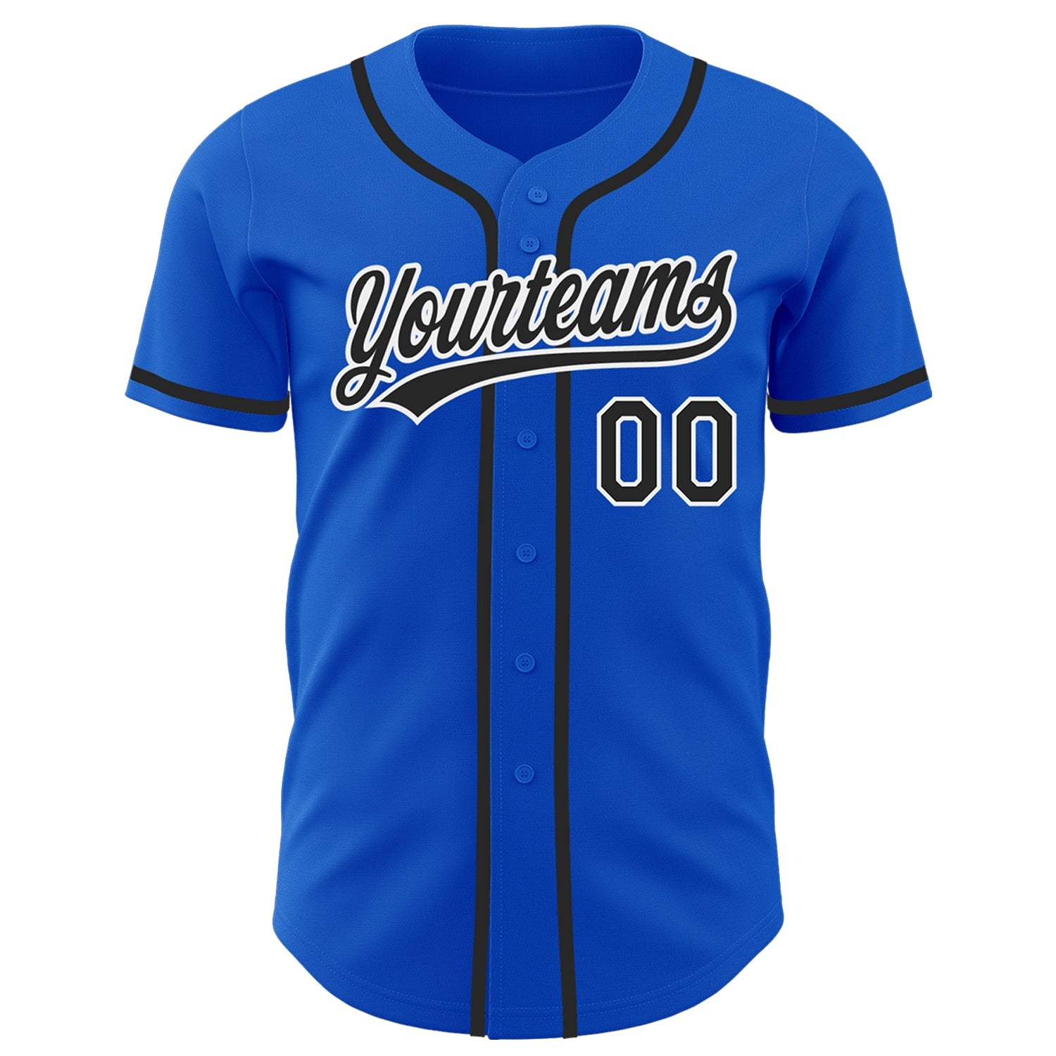 Custom Thunder Blue Black-White Authentic Baseball Jersey - Sky-Custom