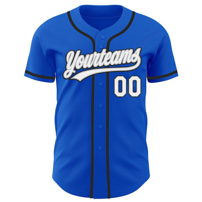 Custom Thunder Blue White Gray-Black Authentic Baseball Jersey - Sky-Custom