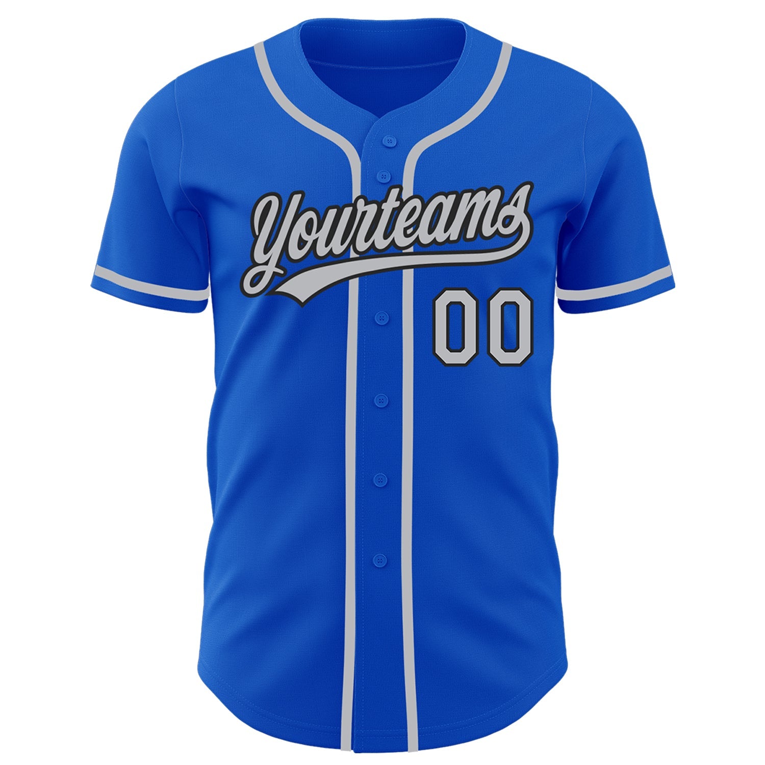 Custom Thunder Blue Gray-Black Authentic Baseball Jersey - Sky-Custom